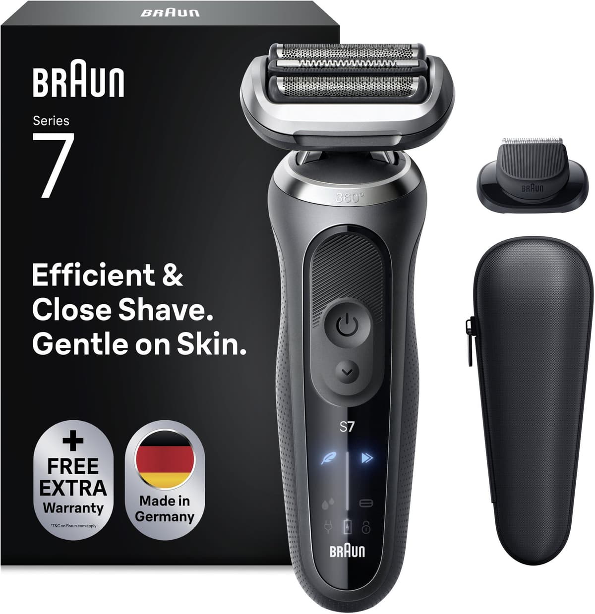 Braun Series 7 72-G1200S - Elektrisch Scheerapparaat voor mannen - Precisie Trimmer Opzetstuk - 100% Waterdicht - Afbeelding 1