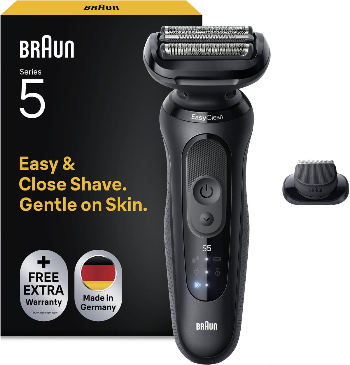 Braun Series 5 52-N1200S - Elektrisch Scheerapparaat voor mannen - Tot 50 min gebruikstijd - Precisie Trimmer Opzetstuk - 100% Waterdicht - Afbeelding 1