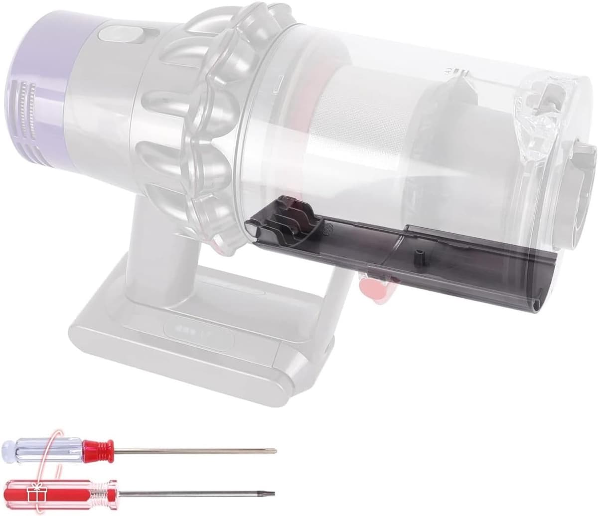 Vervangende Small Bin Runner voor Dyson V10 Stofzuiger met Steunplaat en Slider, 6 Inch, Duurzaam Plastic - Afbeelding 1