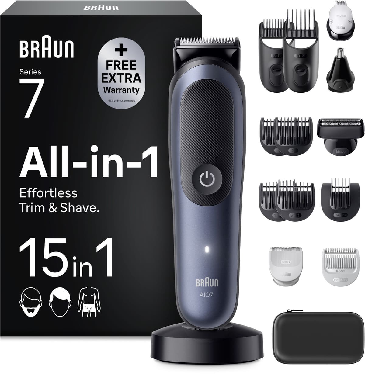 Braun All-in-One Series 7 AIO7580 Style Kit – Baardtrimmer - Tondeuse - Gezichtstrimmer en Lichaamstrimmer in 1 - Afbeelding 1