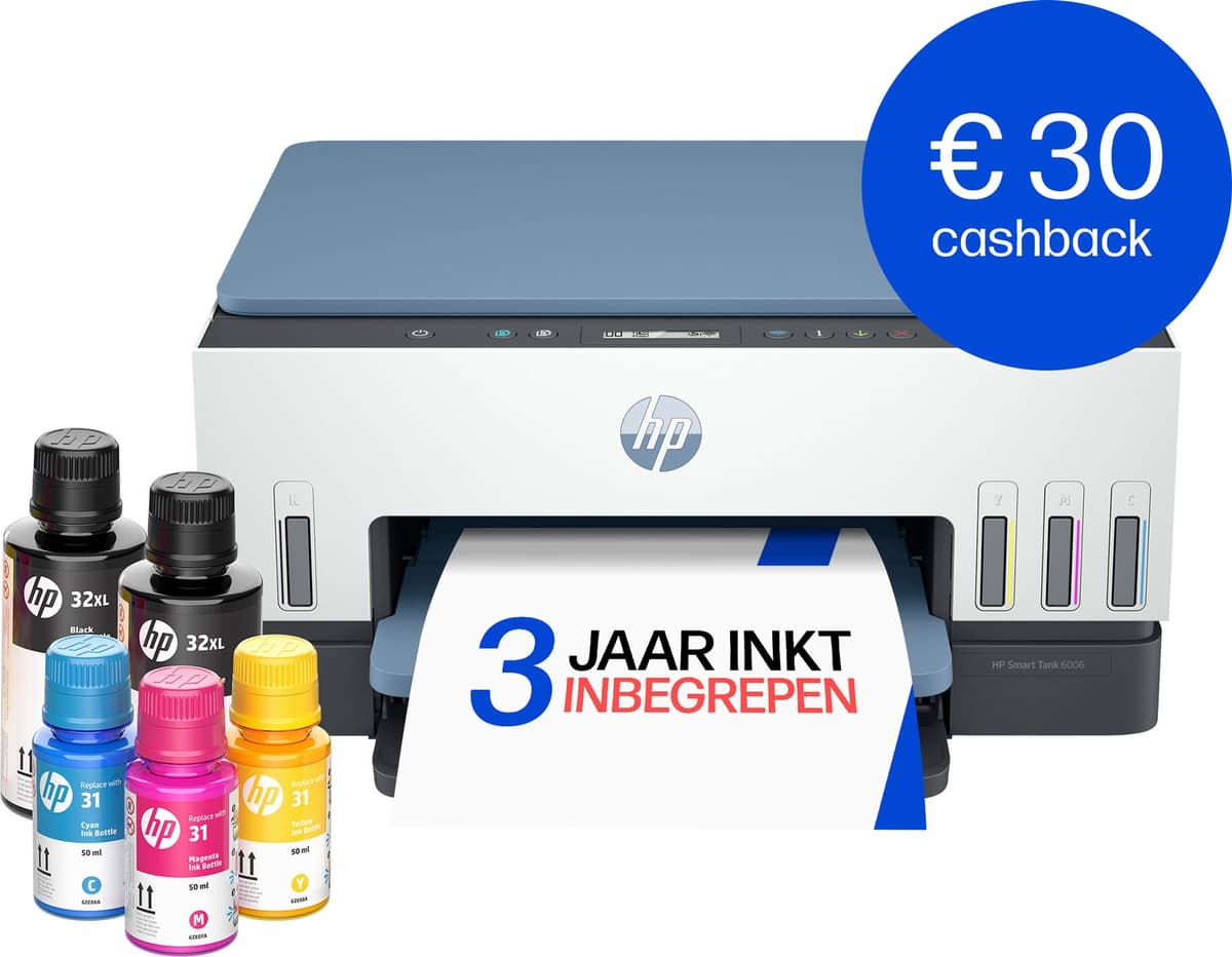 HP Smart Tank 6006 Wifi Printer met Scanner - All-in-One Kleurenprinter met AirPrint - Tot 3 Jaar Inkt inbegrepen - Afbeelding 1