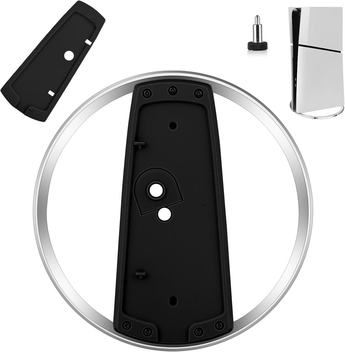 Slimme Verticale Stand voor PS5 Slim Console - Efficiënte Warmteafvoer, Stabiliteit en Ruimtebesparing (Zwart) - Afbeelding 1