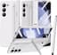 Beschermhoes voor Galaxy Z Fold 6, ingebouwde schermbeschermer, scharnierbescherming, Samsung Galaxy Z Fold 6 hoes met pen- en houdersleuf - Wit