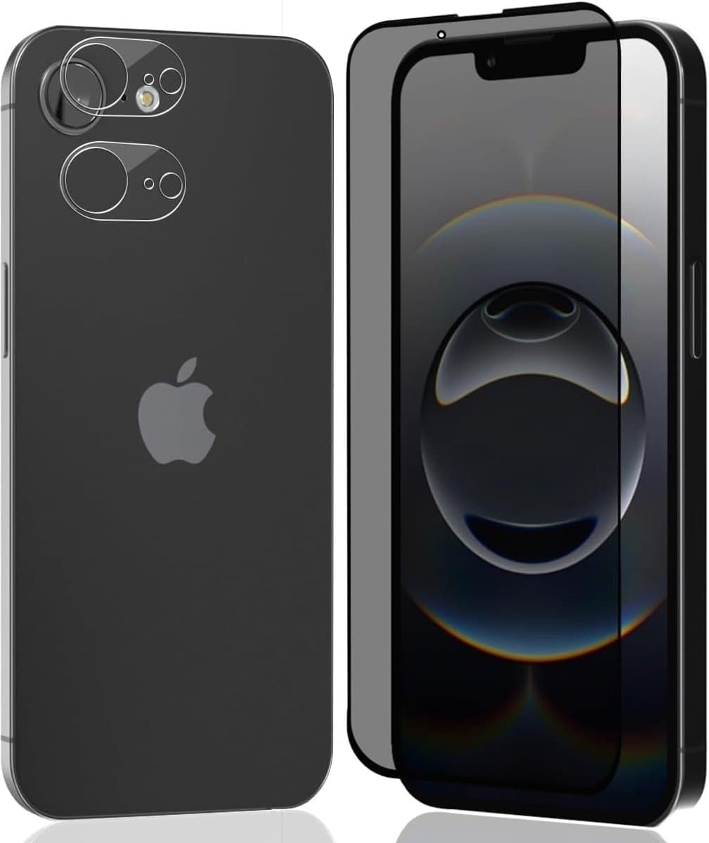 Pantserglas voor iPhone 16e, 1 stuks privacy screen protector + 2 stuks camerabescherming. Anti Spy displaybeschermfolie hardheid 9H anti-kras - Afbeelding 1