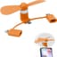 Mini-telefoonventilator, USB-ventilator, 3-in-1 mobiele telefoonventilator, compatibel met iPhone/iPad/Android-smartphone/tablet, micro-USB/type C/Lightning-poort, mini-mobiele telefoon