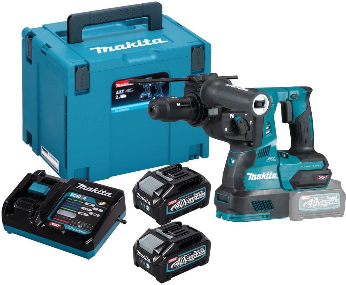 Makita HR004GM201 Accu combihamer 40V / 2x 4,0 Ah Accu + Lader in Mappac - Afbeelding 1