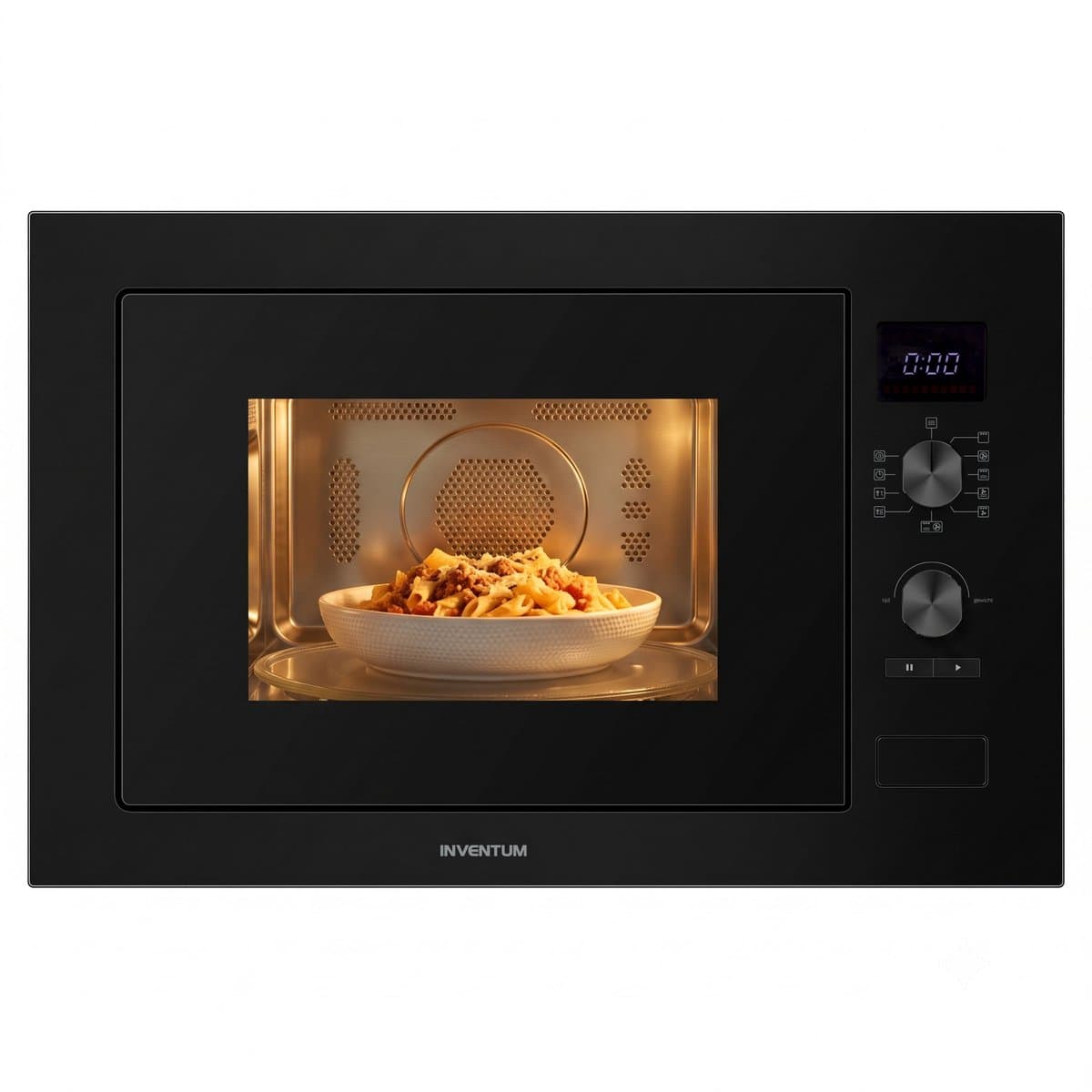 Inventum IMC6032FZWA Inbouw combimagnetron - 32L - 1000W - 38cm - Hetelucht- en grillfunctie - Zwart - Afbeelding 1