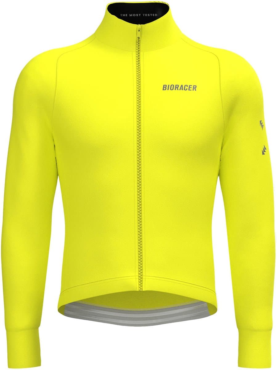 BIORACER Tempest Protect Pixel - Wielerjas Winter/Tussenseizoen Heren - Fluo Geel - Winddicht & Thermisch - Maat XXL - Afbeelding 1