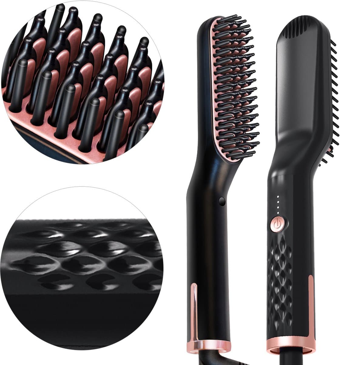 Herenbaard stijltang, heren mini anti-verbrandings baard stijlkam, met automatische uitschakelfunctie | 3 multifunctionele haarstyler - Afbeelding 1