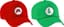 BD Game verkleed petten set - loodgieters Mario/Luigi - rood/groen - volwassenen - carnaval