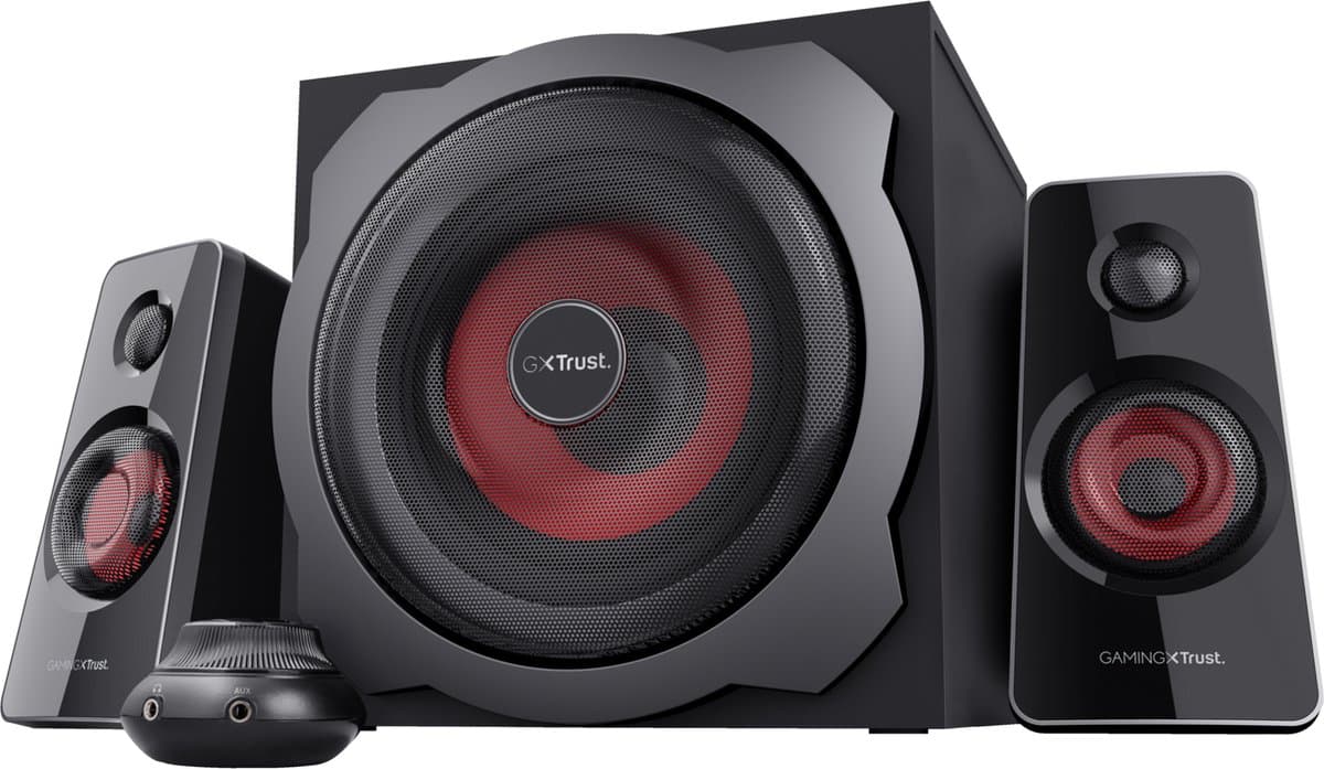 Trust GXT 38 Tytan - Gaming Speakerset - 2.1 - Houten Subwoofer - 120W Piekvermogen - Zwart - Afbeelding 1