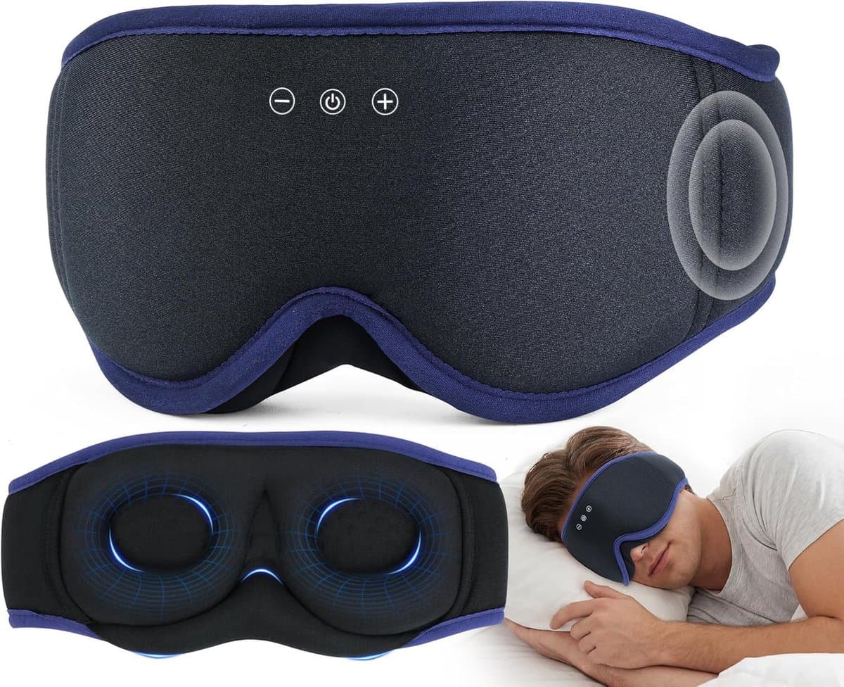 Slaapmasker met koptelefoon - Bluetooth - 100% lichtdicht en comfortabel - Voor slapen - Afbeelding 1