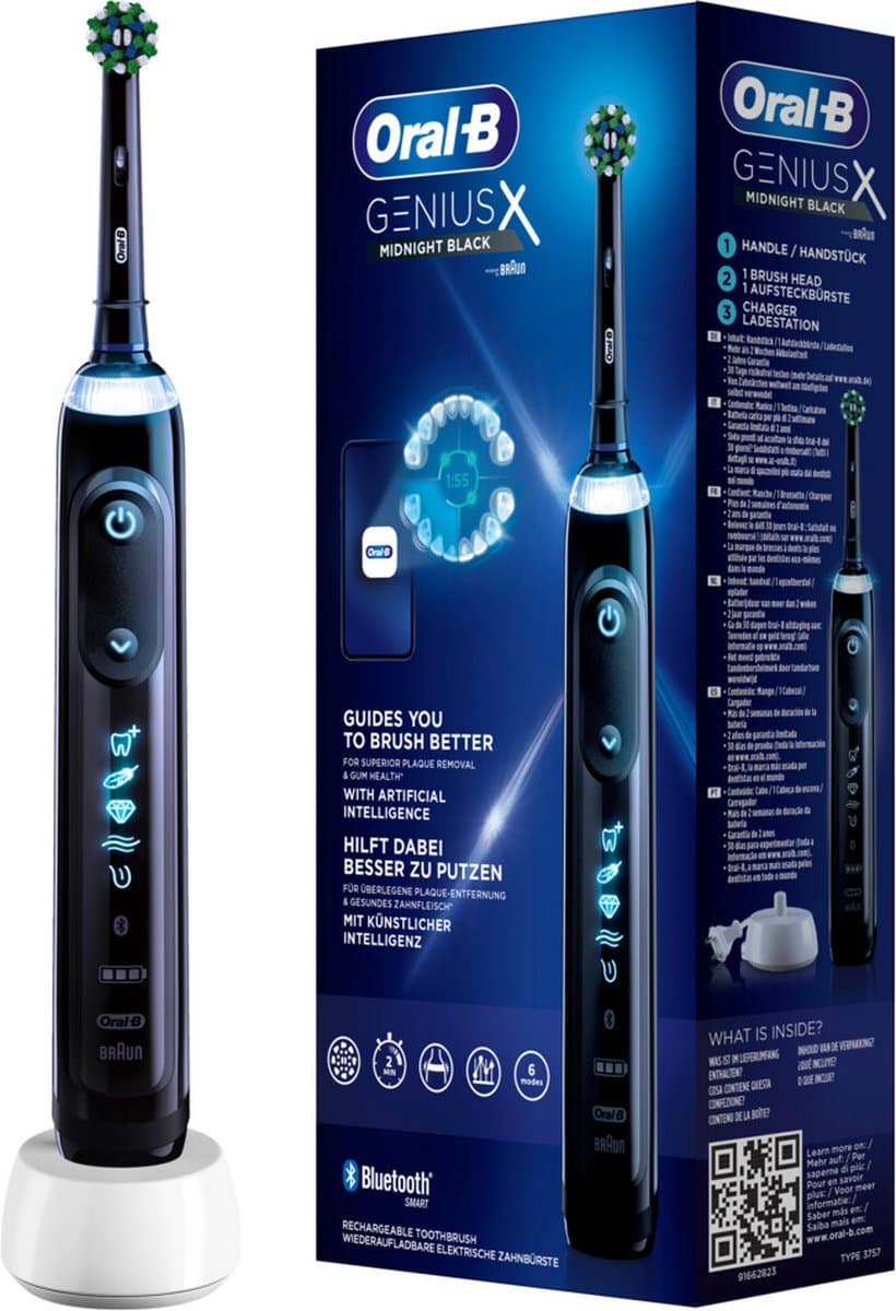 Oral-B Genius X - Special Editie - Zwart - Elektrische Tandenborstel - 1 Handvat en 1 opzetborstel - Afbeelding 1