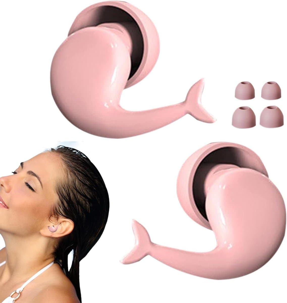 Oordopjes - Gehoorbescherming - Rustige Slaap - Fishtail Pasvorm - 2.4 cm - Roze - Afbeelding 1