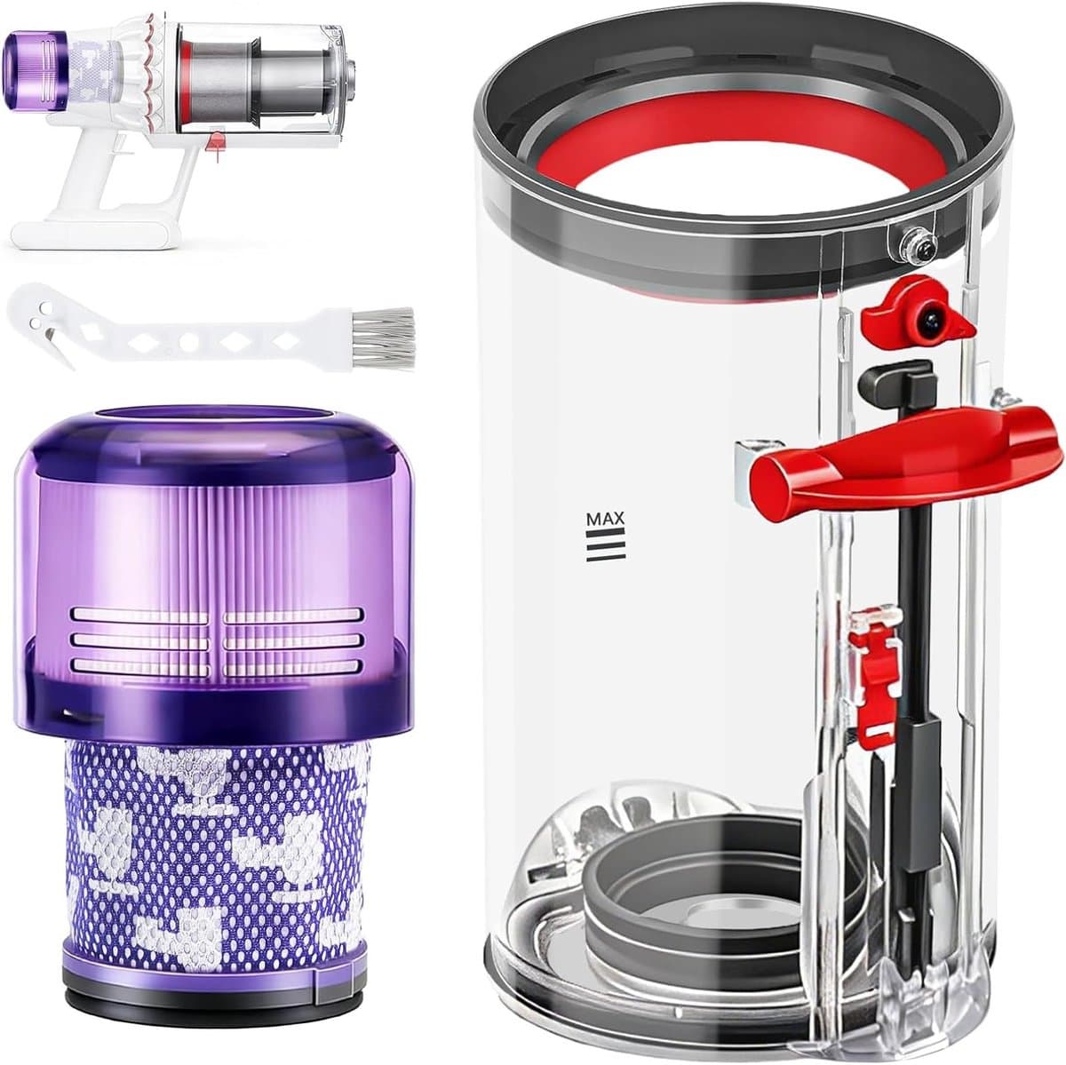 Tankcontainer voor Dyson V11 V15 - Hoogwaardige accessoires voor stofzuiger, filter en borstel, geschikt voor SV14 SV17 SV15 SV22 SV28 - Afbeelding 1
