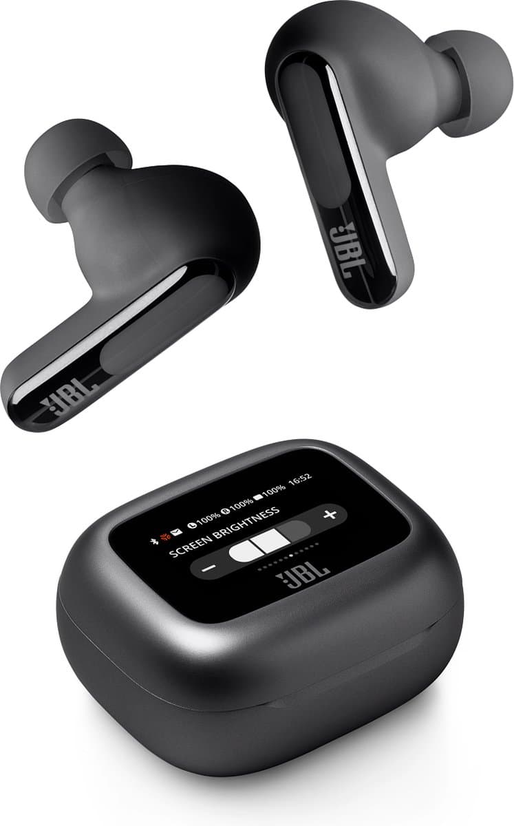 JBL Live Beam 3 - Draadloze Noise Cancelling Oordopjes - Oortjes Draadloos - Smart Charging Case met Display - Bluetooth - Stick Design - 48 uur batterij - Zwart - Afbeelding 1