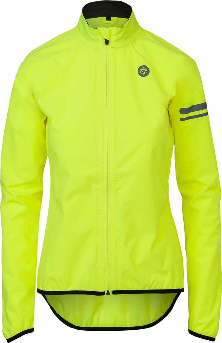 AGU Essential - Regenjas Dames - Fietsjack - Waterdicht en Ademend - Poray 10.000 - Getapete Naden - Reflecterend - Geel - XS - Afbeelding 1