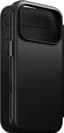 Nomad Modern Camino Lederen Folio Hoesje – Geschikt voor iPhone 18 Pro/17 Pro – Gemaakt van custom-made Camino leder – Ruimte voor 3 kaarten en geld – MagSafe compatible - Zwart