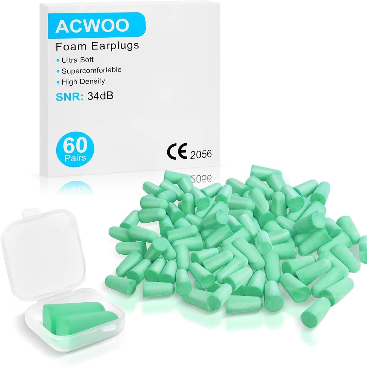 Zachte Oordopjes - Schuim Oordoppen - Rustig Slapen - Hoge Geluidsdemping - 60 Paar - Blauw - Afbeelding 1