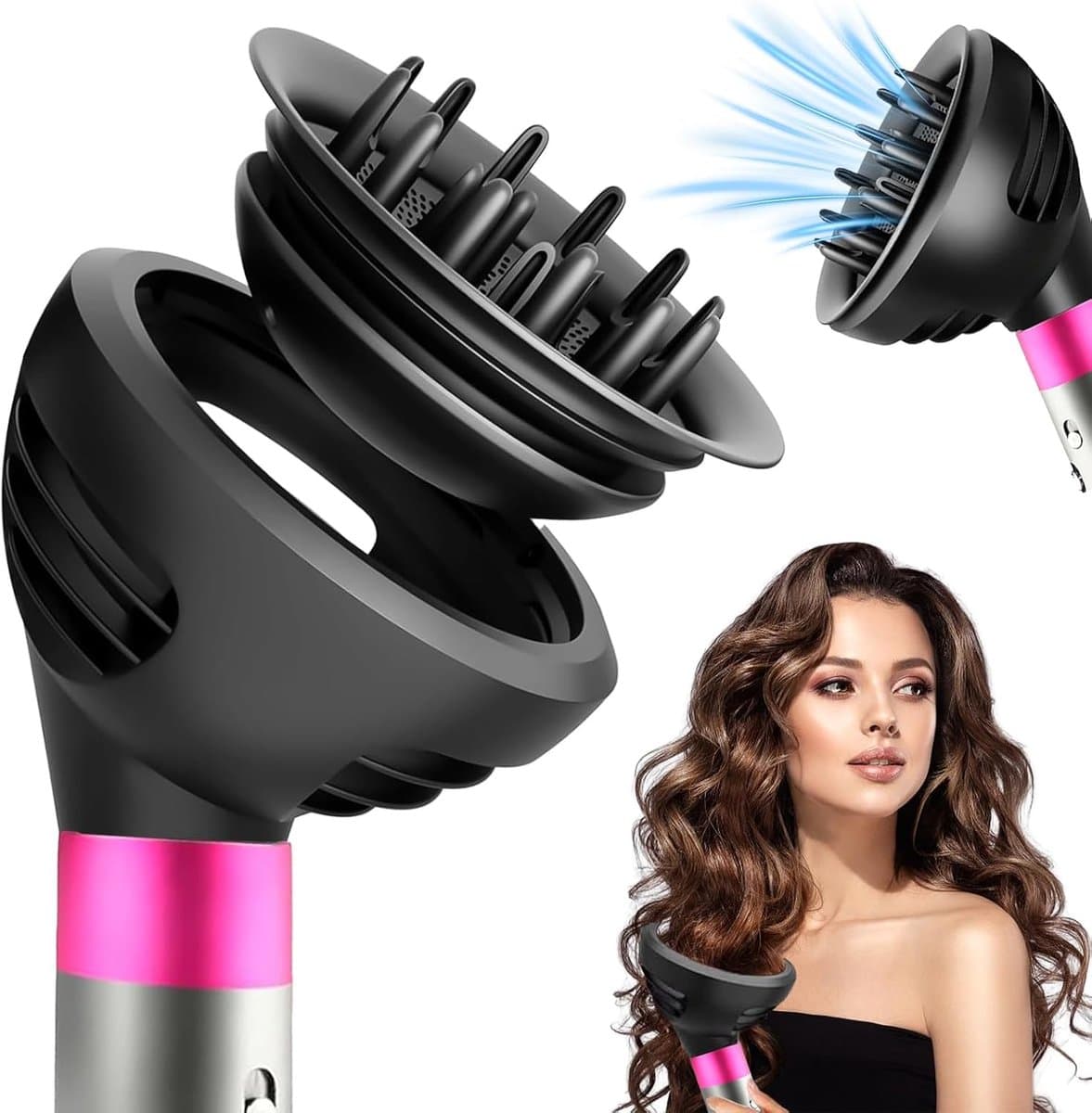 Diffusor Opzetstukken voor Dyson Airwrap HS05 HS01 HS08, diffuser voor haar golven en krullen diffusor opzetstuk föhn voor Dyson Airwrap, Omschakelbaar naar haardiffuser droger föhn - Afbeelding 1