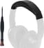 Reparatieset (hoofdband + zijschuiver), compatibel met Bose QuietComfort 35, QC 45, zacht proteïneleer en antislip design, zwart