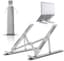 Laptopstandaard van aluminium, verstelbaar, 7 hoeken, nachtkastje, koeling, compatibel met pc's van 10-15,6 inch MacBook Air, Pro, inclusief tas, antislip siliconen