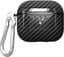 Beschermhoes met Karbijnhaak voor AirPods 3 (2021) - Carbon Fiber Textuur TPU Cover - LED Zichtbaar