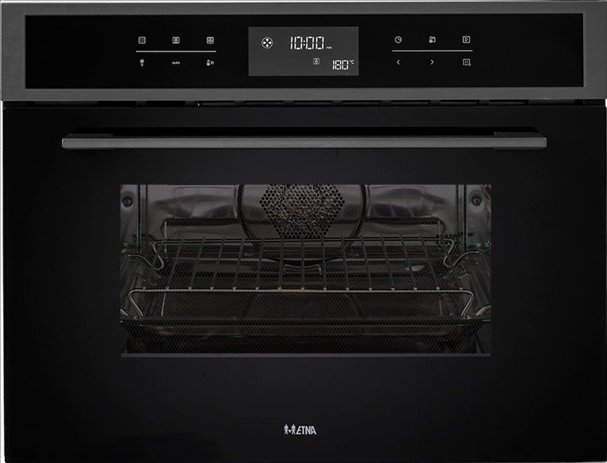 ETNA CM644Ti - Inbouw combimagnetron - 44L - Black Titanium - Turbo hetelucht - 900W Magnetron - Touch Control - Grill - Glazen bakplaat - Afbeelding 1