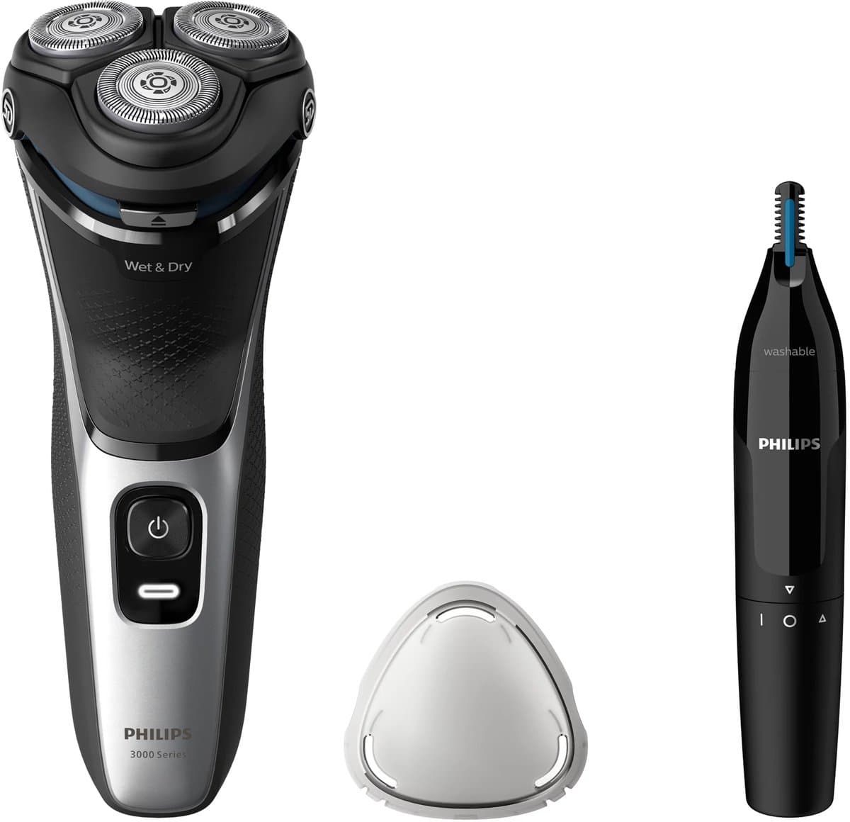 Philips Shaver Series 3000 S3143/02 – Nat & droog - Scheerapparaat voor mannen - met neustrimmer – Helderzilver - Afbeelding 1