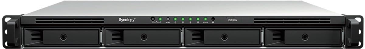 Synology RackStation RS826+ data-opslag-server NAS Rack (1U) AMD Ryzen V1500B 4 GB DDR4 0 TB DiskStation Manager Zwart, Grijs - Afbeelding 1