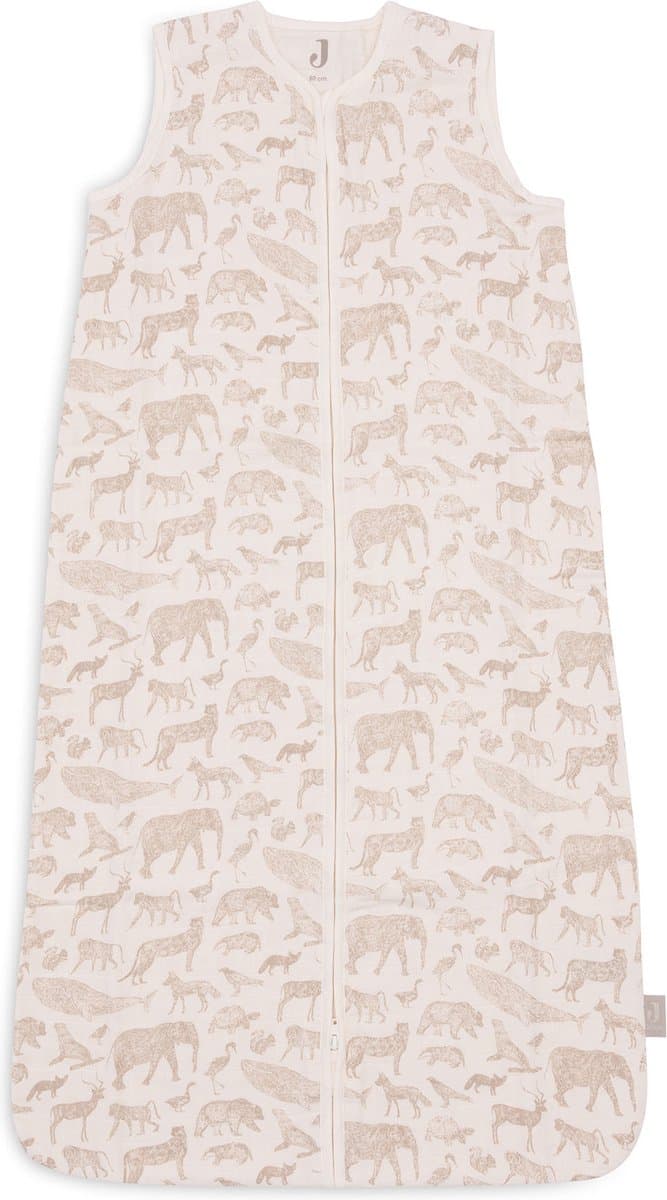 Jollein Baby Zomer Slaapzak Hydrofiel - 70cm - Animals - Nougat - Afbeelding 1