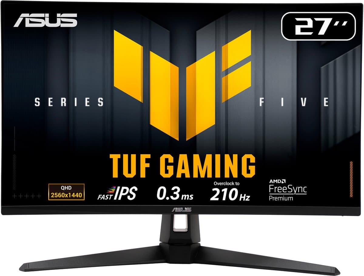 ASUS TUF Gaming VG27AQ5A - QHD Fast IPS Gaming Monitor - 210Hz - 0.3ms - G-Sync Compatible - 27 Inch - Afbeelding 1