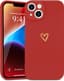 Compatibel met iPhone 14 telefoonhoes meisjes hoes goud liefdeshart zachte siliconen hoes schattig goud love slim stootvast beschermhoes voor iPhone 14 felrood