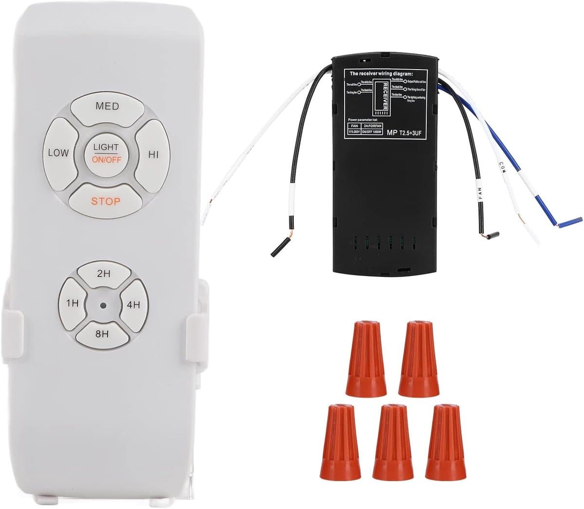 Wireless Fan Controller - 220V - 10A - Ceiling Fan - Lamp - Remote Control - Kit with Receiver - Timer Switch - Smart Home Besturing - Afbeelding 1
