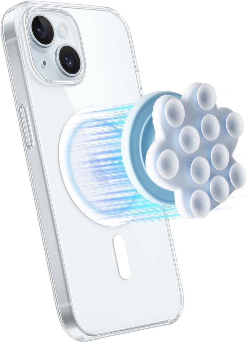 telefoon zuignap houder magneet mobiele telefoonhouder leuke blauwe kattenpoothouder magnetische telefoonhouder magnetische telefoonhouder compatibel met iPhone en Android voor douche TikTok - Afbeelding 1