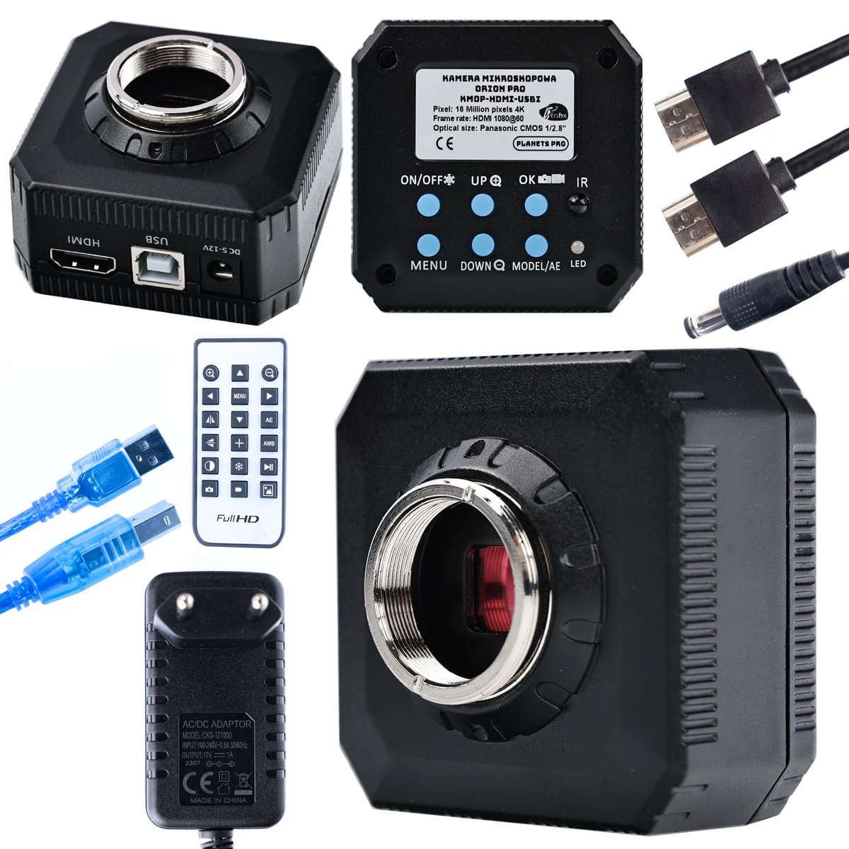 Rosfix Microscoopcamera ORION Pro KMOP-HDMI-USBI - HDMI/USB 4K Opname - 16MP 1/2.8 Panasonic - Afbeelding 1