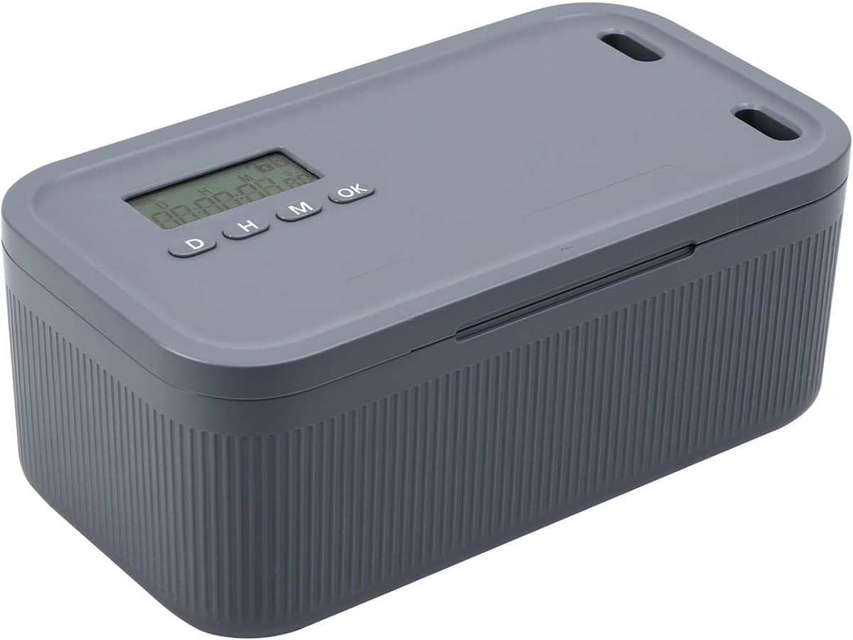 Kleine afsluitbare opbergbox met timer voor medicijnen – opbergbox voor telefoon – voor koelkast, snack – ontkoppelen van telefoons, videogames, media - Afbeelding 1