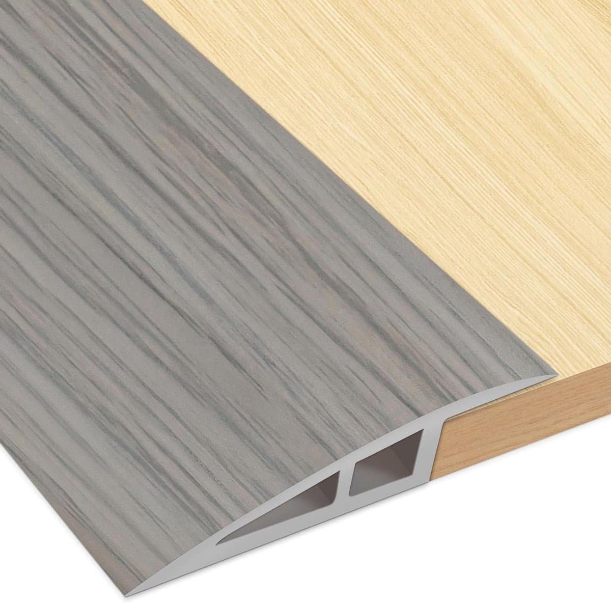 Vloerstrip Deur - Drempelhulp Drempel - Drempels Overbruggen - Hulp voor Stofzuiger Rolstoel - 91 cm - Houtnerf Grijs - Afbeelding 1
