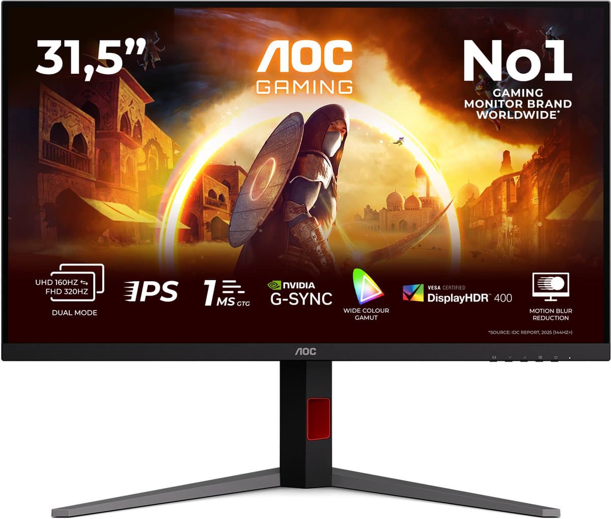 AOC G4 U32G4U - 4K Dual Frame IPS Gaming Monitor - UHD 160hz - FHD 320hz - HDMI 2.1 - Console Ready -32 inch - Afbeelding 1