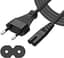 3 m zwarte EU-stroomkabel - C7 2-pins figuur-8-stekker, bipolaire kabel - Voor pc, monitor, dvd-speler, printer, Samsung, Philips, LG, Sony-tv, PS5, PS4, PS3, Microsoft Surface Go/Laptop/Book en HP Envy