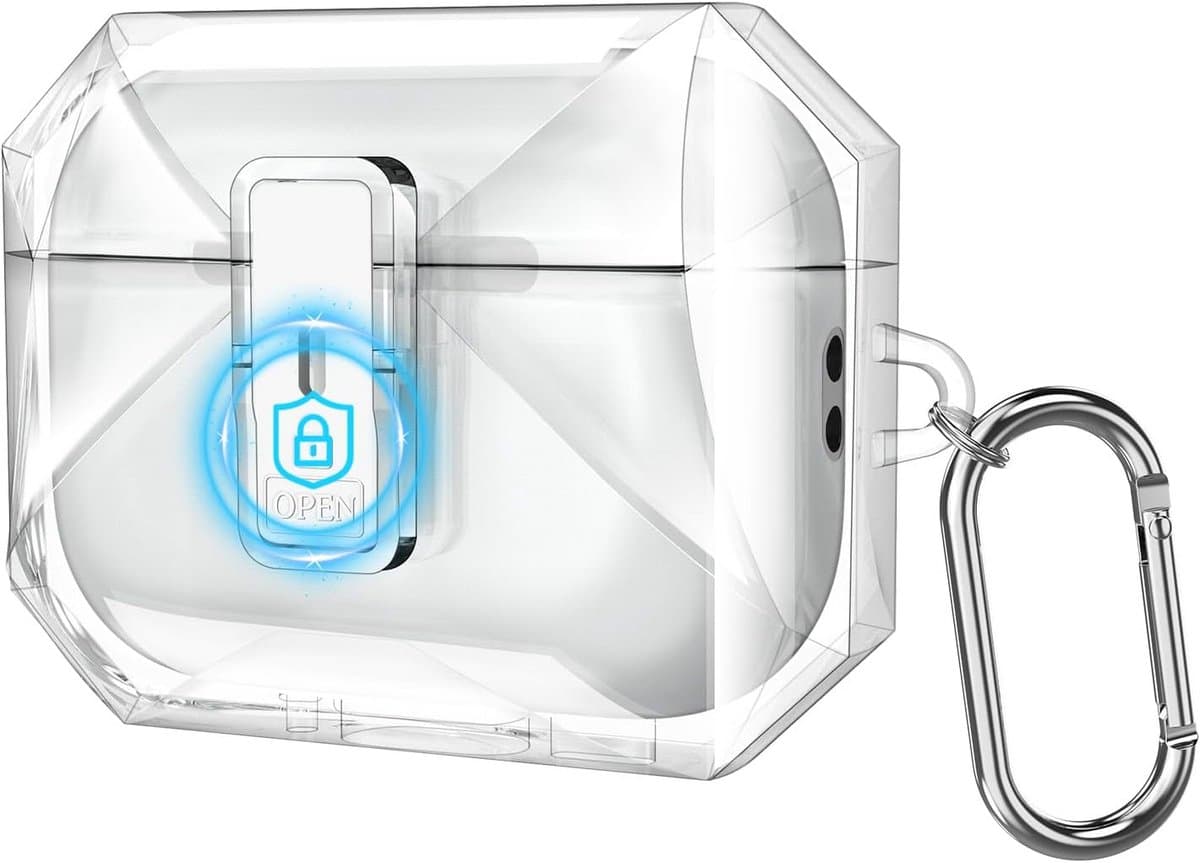 Robuuste Beschermhoes voor AirPods Pro 3 (2025) met Veilige Sluiting en Karbijnhaak - Afbeelding 1