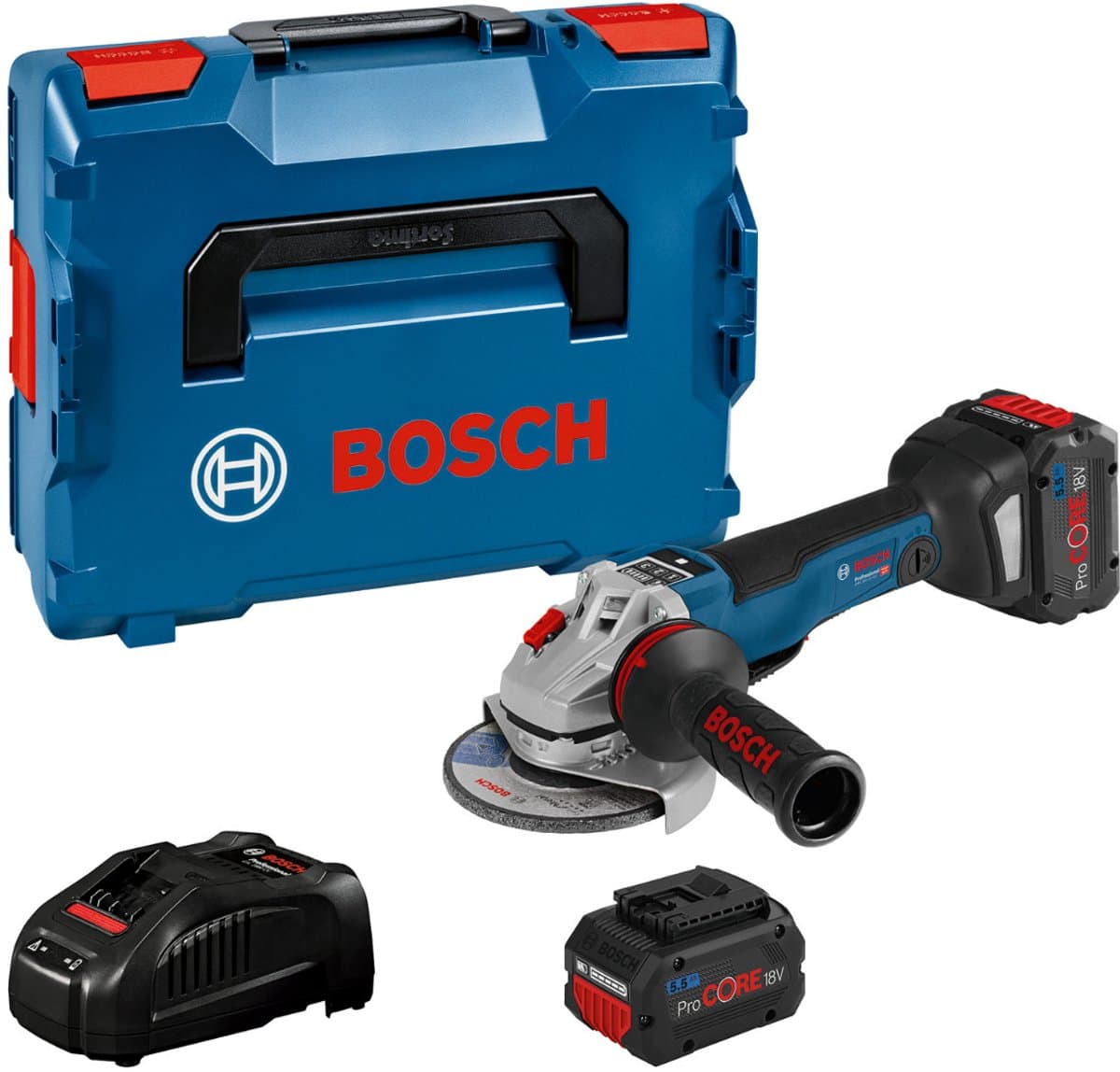 Bosch Professional GWS 18V-10 PSC Accu haakse slijper 125mm 18V 5.5Ah in L-Boxx - 06019G3F0E - Afbeelding 1