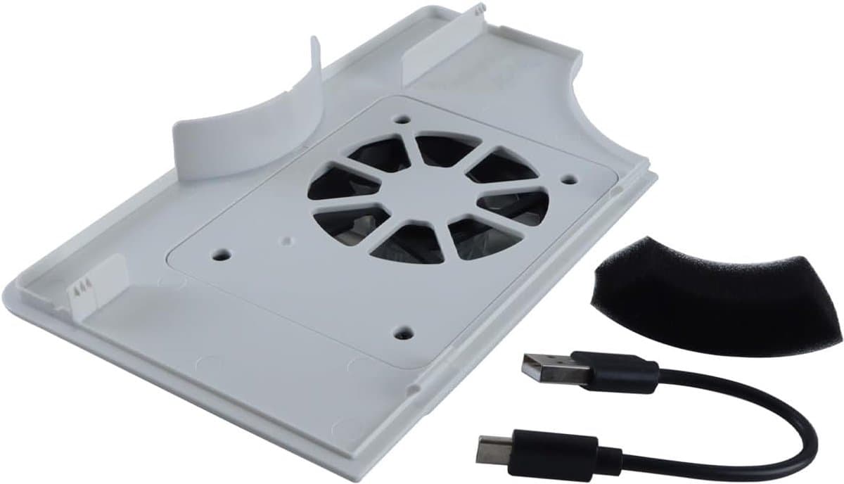 Dock Cooler USB-ventilator met blauw licht, compatibel met Switch OLED Dock TNS1136, wit - Afbeelding 1