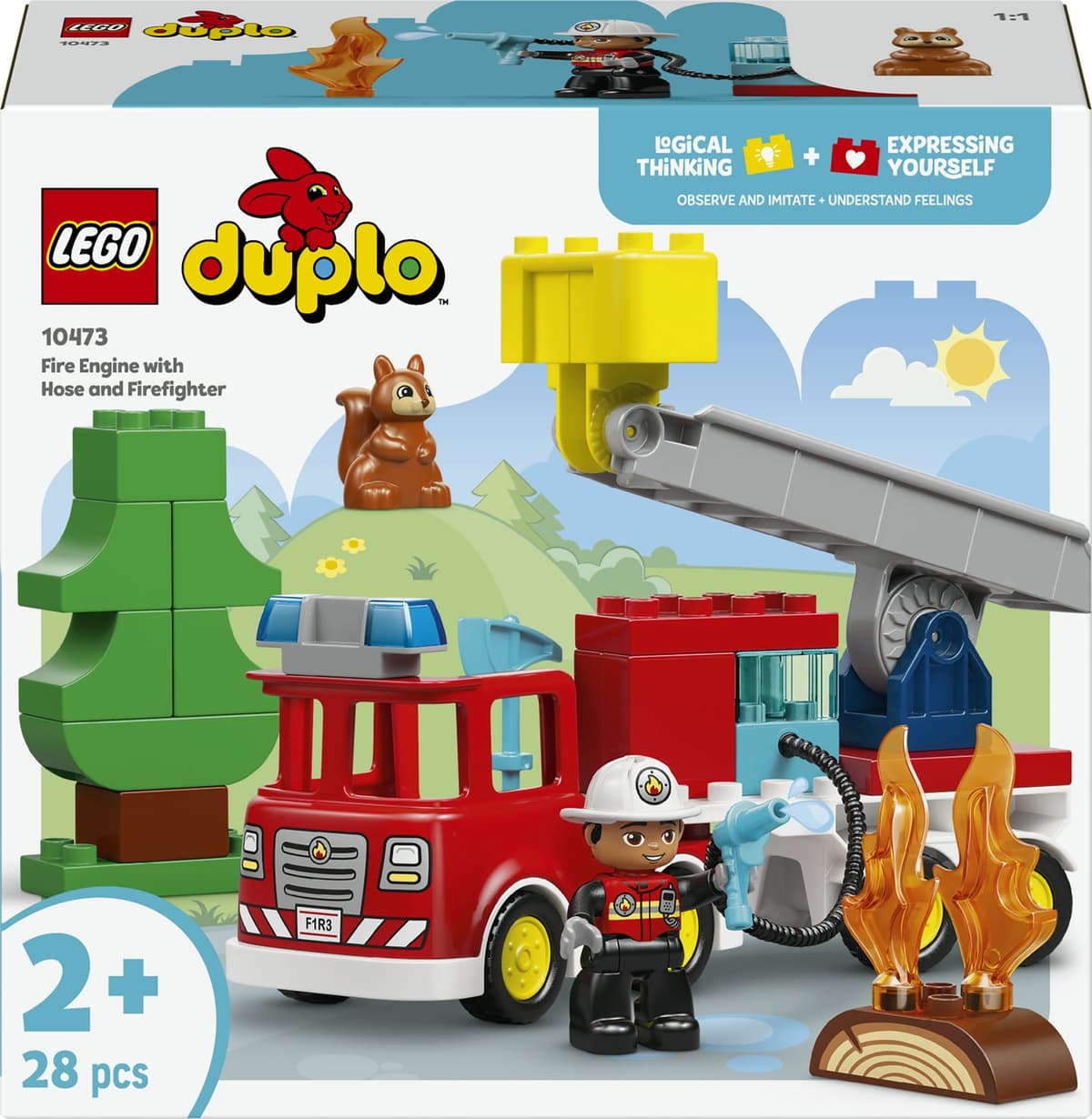 LEGO DUPLO Brandweertruck met Slang en Brandweerman Educatief Speelgoed voor Kinderen 10473 - Afbeelding 1