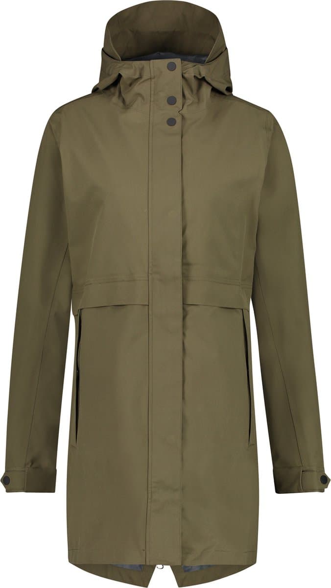 agu Parka Regenjas Dames Waterdicht - Army Green - Waterkolom 5.000 mm - PFAS-vrije DWR-coating - Capuchon met vizier - Afbeelding 1