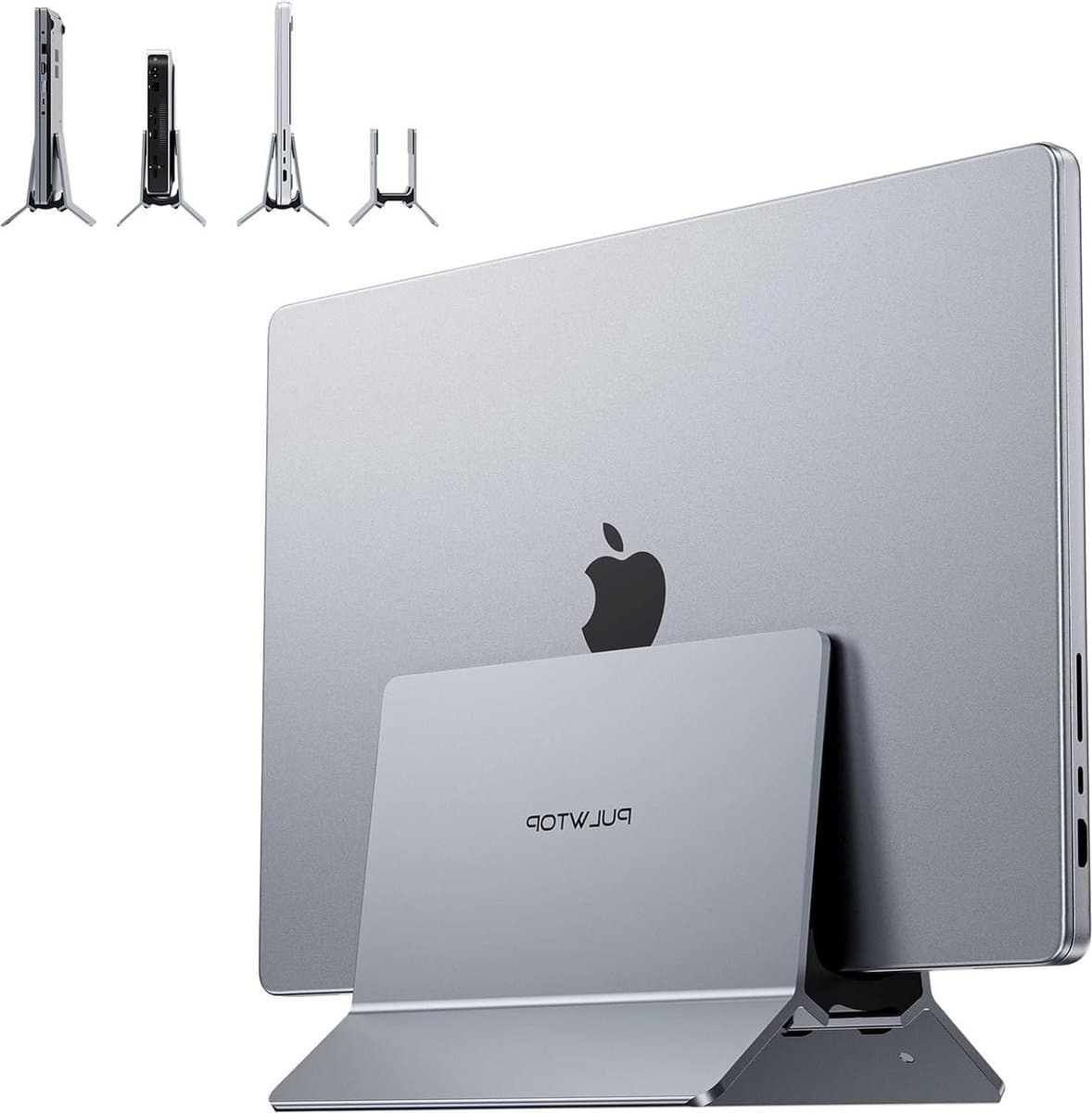 Laptop standaard - verticale laptopstandaard compatibel met MacBook Air & Pro, Mac Mini, iPad en andere laptops - bureaustandaard aluminium MacBook-standaard - Afbeelding 1