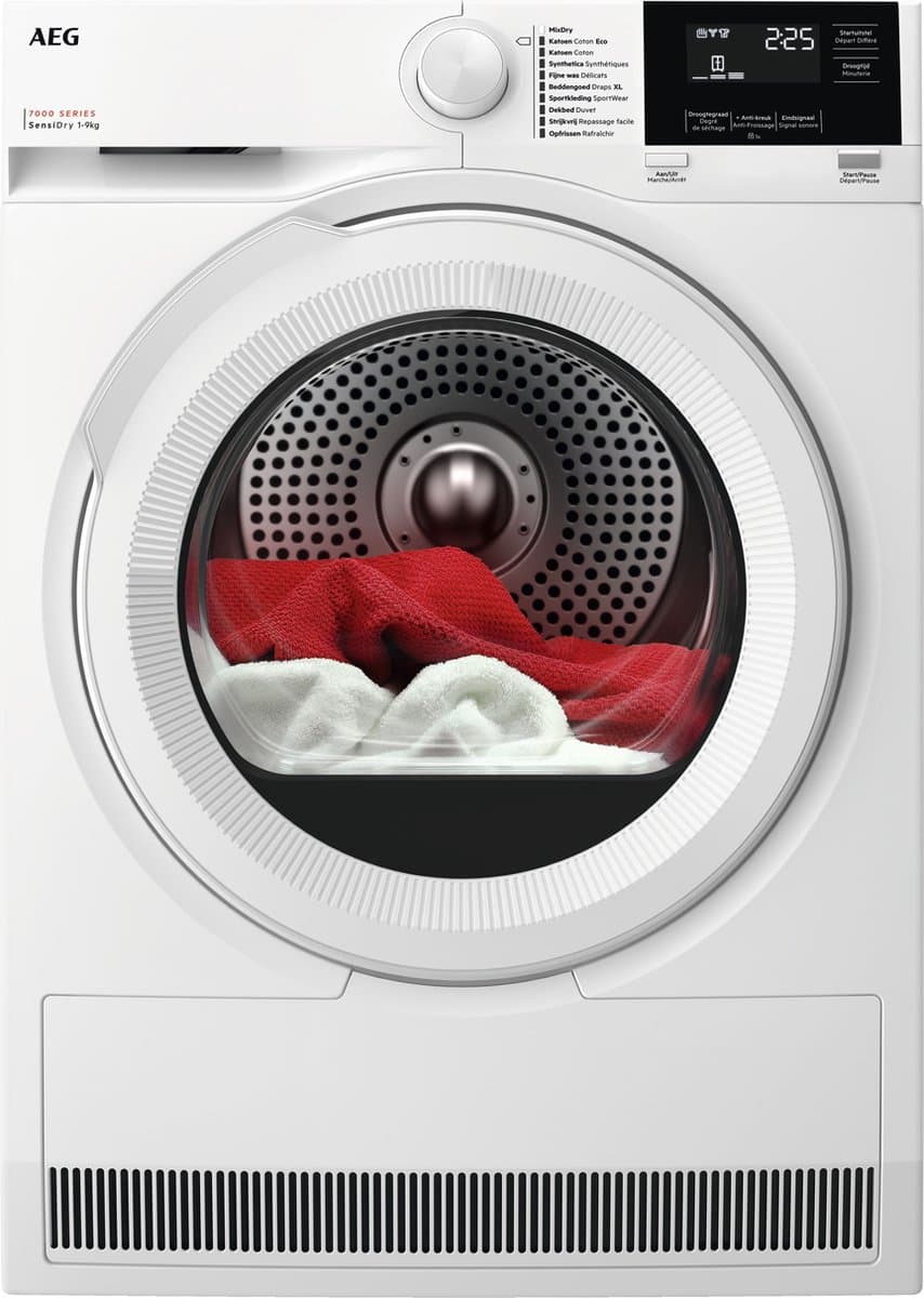 AEG TR79632B 7000 serie SensiDry® - Wasdroger Warmtepompdroger - Droogkast - 9 kg - NL/FR - Afbeelding 1