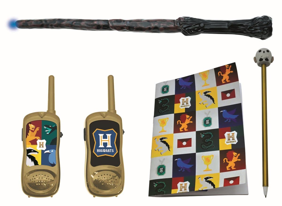 Harry Potter kit met walkie-talkies tot 120m, booklet, pen en magic stick - Afbeelding 1