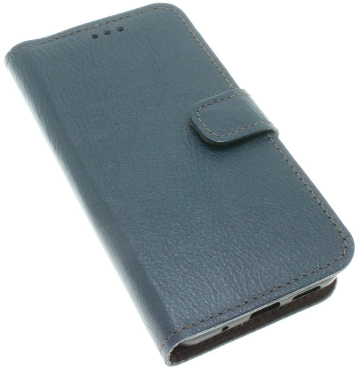Apple iPhone 16 Pro Blauw glad kalfsleer hoesje Nr-18 - Afbeelding 1