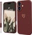 Hulpje voor iPhone 16, siliconen hoes, bordeauxrood